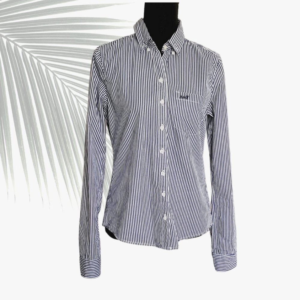 Abercrombie & Fitch Womens Striped Button Down EUC - Picture 7 of 7